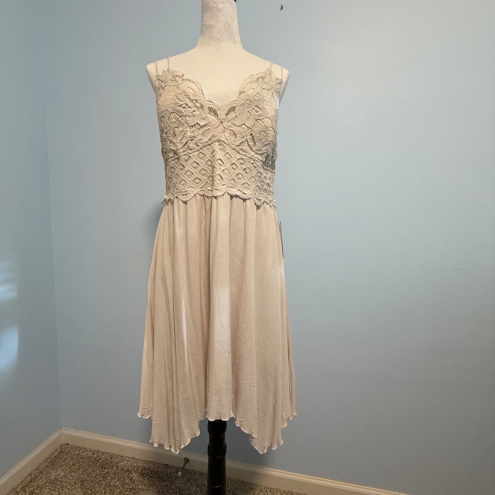 J for Justify Women's Front Lace Ivory Strappy Dress Size 1X